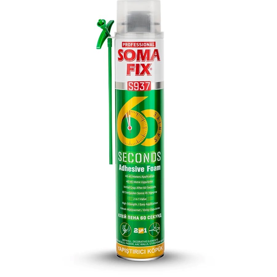 Purhab ragasztásra kis kidagadású 60 másodperces 2 az 1-ben 750 ml (pisztoly és kézi) SomaFix S937