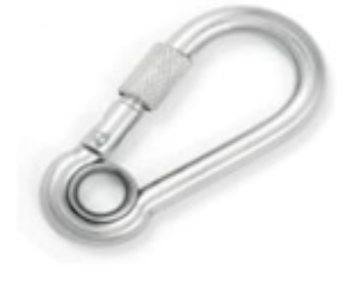 Karabiner, menetes, szemes, saválló