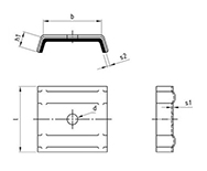 alumínium rögzítőelem EPDM alátéttel, H forma, alumínium