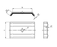 alumínium rögzítőelem EPDM alátéttel, M forma, alumínium