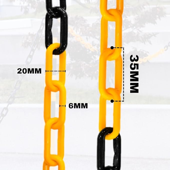 Műanyag lánc sárga-fekete 6mm x 50 m