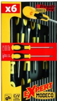 Csavarhúzó készlet 6 dbos Modeco (4 Lapos,2 PHs)